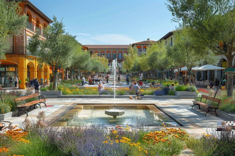 La place des Oliviers à Bondues : un lieu de vie convivial au cœur de la ville