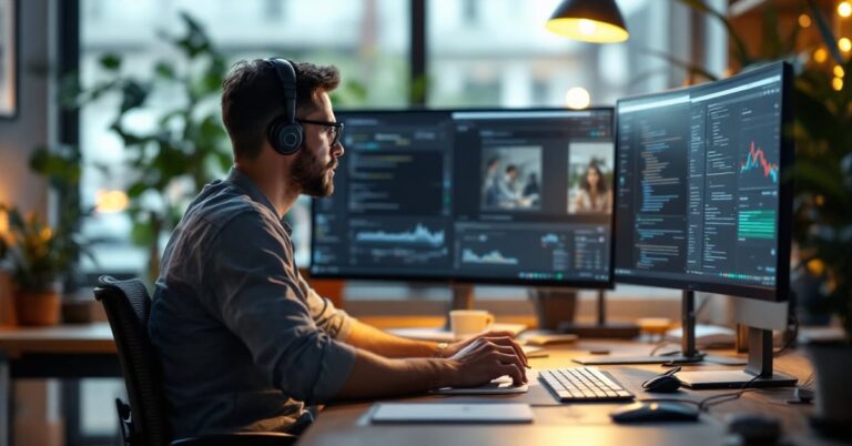 Étudiant utilisant l'espace numérique de travail Unice sur un ordinateur portable en campus