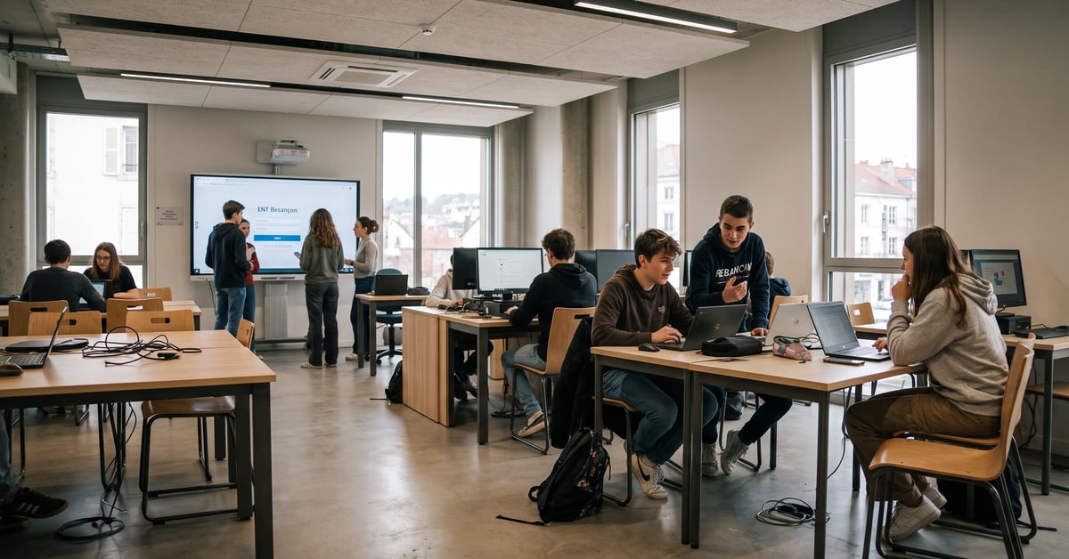 Espace numérique de travail à Besançon – environnement professionnel moderne connecté