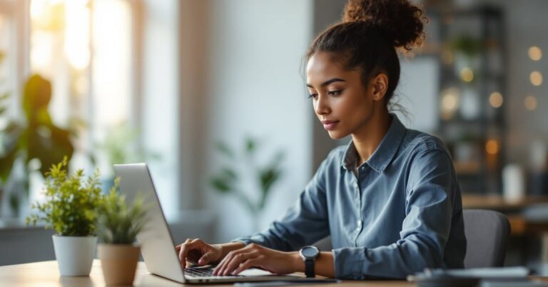 Lycéen utilisant l'espace numérique de travail sur un ordinateur en salle de classe moderne