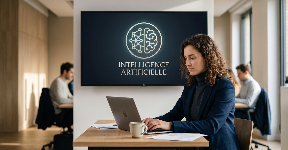 Logo intelligence artificielle moderne créé avec l'IA pour une identité de marque innovante